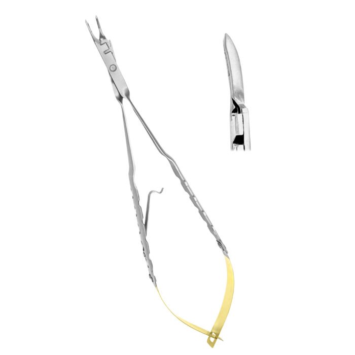 Micro Needle Holder Cutting Edge, Thumb-Lock, CVD 18cm - Image 1