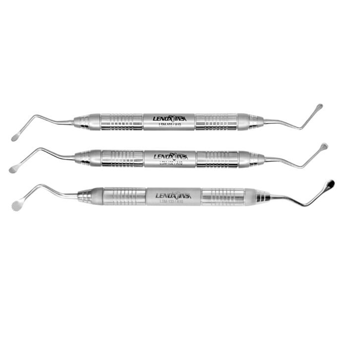Lucas Bone Curettes Set of 3 Serrated - Image 3