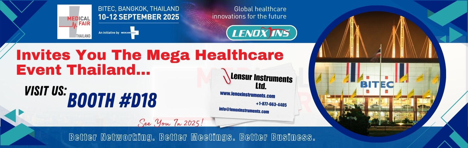 Lenox Instruments exhibiting at Medical Fair Thailand 2025