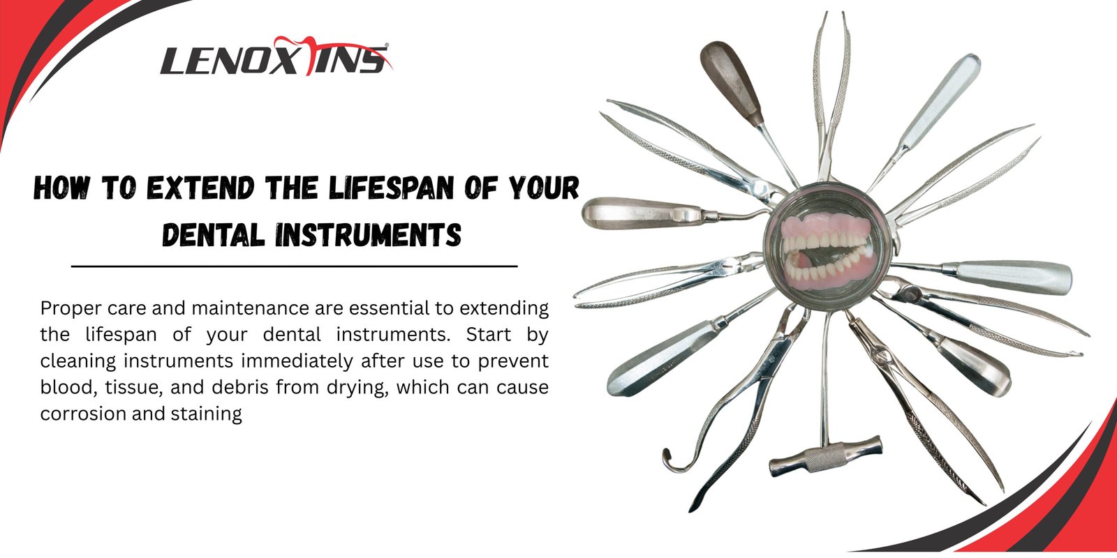 Dentist cleaning and maintaining dental instruments
