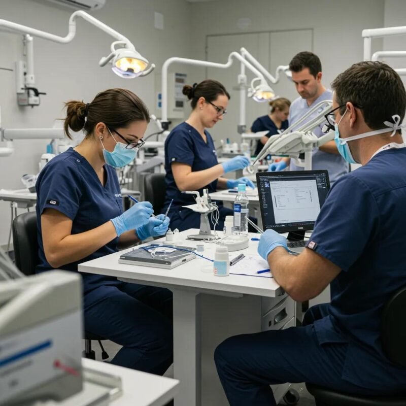 Dental professionals engaged in a hands-on workshop at Spectrum Day Toronto 2025, emphasizing the advantages of professional development opportunities