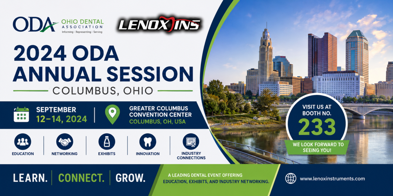 Dental professionals engaging at the ODA Annual Session 2024 in Columbus, Ohio, highlighting Lenox Instruments' booth