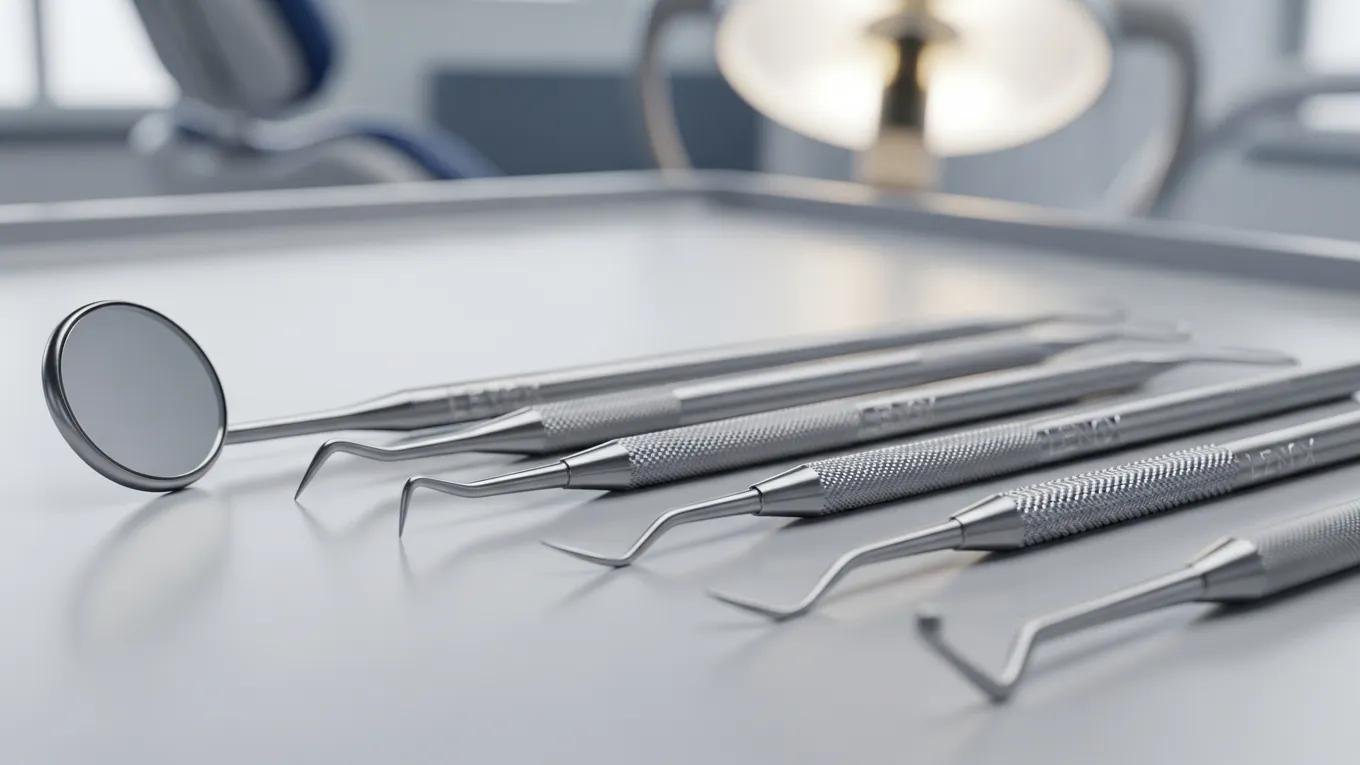 Close-up of Lenox dental instruments showcasing ergonomic designs and high-grade materials