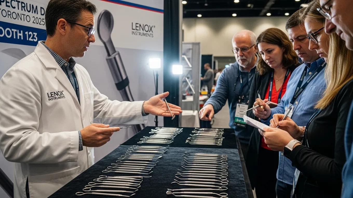 Live demonstration of Lenox Instruments at Booth 123 during Spectrum Day Toronto 2025, highlighting product quality