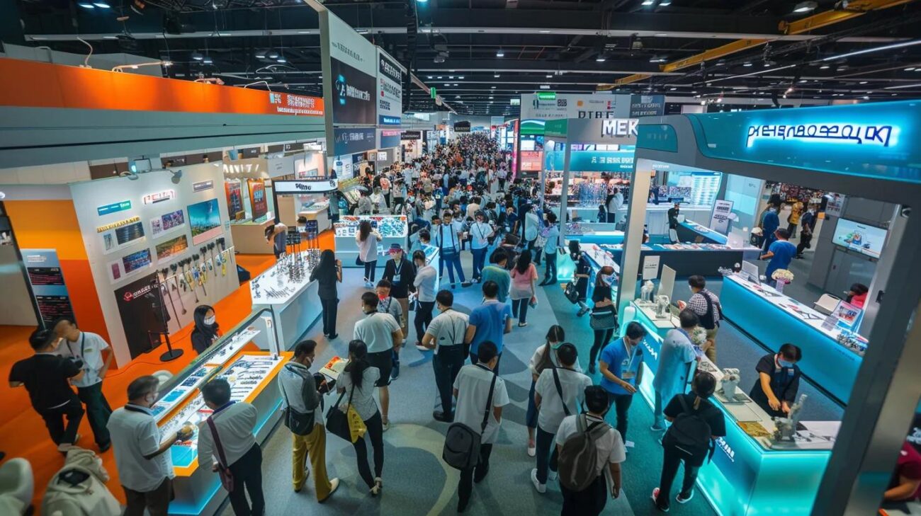 Medical Fair Asia 2024 exhibition scene with healthcare professionals engaging with innovative medical devices